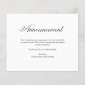 Ankündigung | HAUSHALTSPLAN Elegante Veranstaltung (Vorderseite)