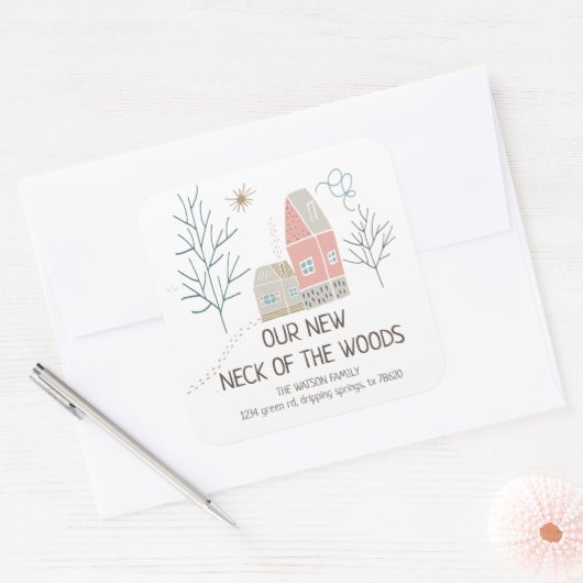 Ankündigung | Holzkleber Quadratischer Aufkleber (Umschlag)