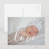 Ankündigung Ihrer Baby Foto Script Liebe Postkarte (Vorne/Hinten)