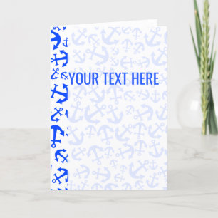 Ankündigung im Muster eines blauen maritimen Anker