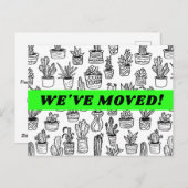 ANKÜNDIGUNG KAKTI-Haushaltspflanzenmuster Postkarte (Vorne/Hinten)