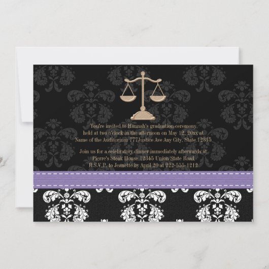 Ankündigung Lila Schulabschlüsse an Jurastudien (Rückseite)