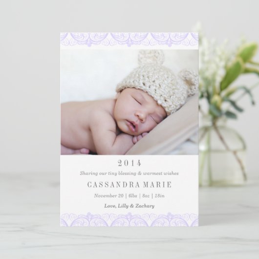 Ankündigung lila Spitzenleistung (Stehend Vorderseite)