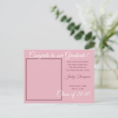 Ankündigung Minimalistischer Abschluss in Rosa Postkarte (Stehend Vorderseite)