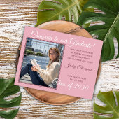 Ankündigung Minimalistischer Abschluss in Rosa Postkarte