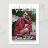 Ankündigung Minimalistischer Schwarz-Weiß-Abschlus Postkarte (Vorderseite)