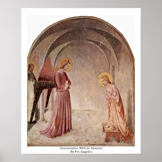 Ankündigung mit St. Dominic von Fra Angelico Poster (Vorne)