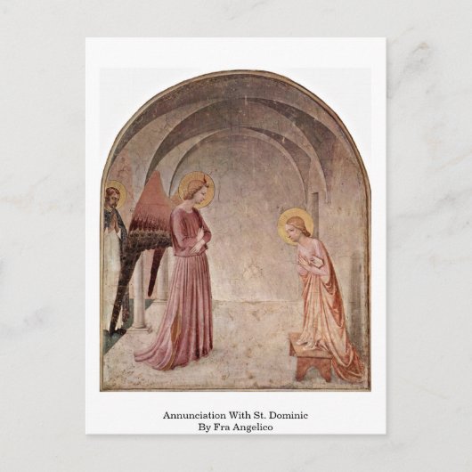 Ankündigung mit St. Dominic von Fra Angelico Postkarte (Vorderseite)