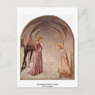 Ankündigung mit St. Dominic von Fra Angelico Postkarte