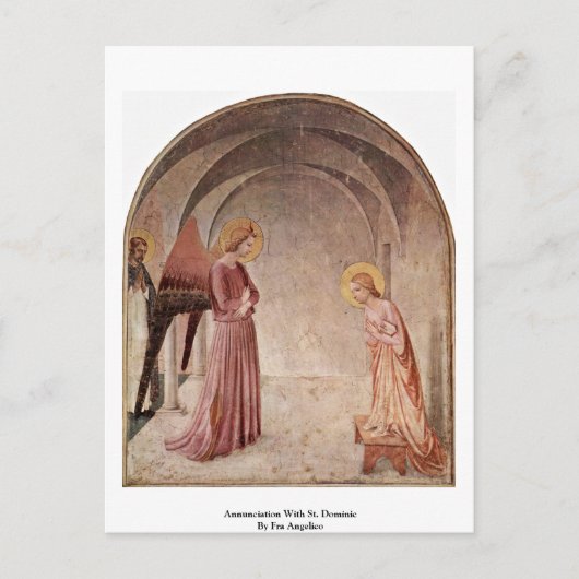 Ankündigung mit St. Dominic von Fra Angelico Postkarte (Vorderseite)
