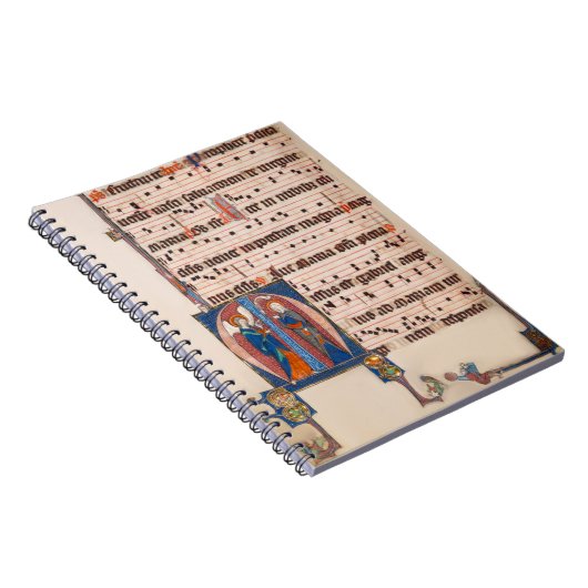 Ankündigung Mittelalterliches Illuminiertes Manusk Notizblock (Rechte Seite)