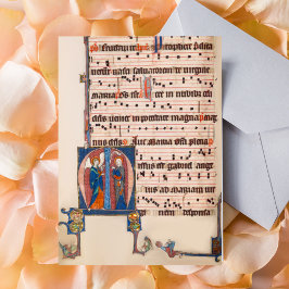Ankündigung Mittelalterliches Illuminiertes Manusk Postkarte