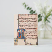 Ankündigung Mittelalterliches Illuminiertes Manusk Postkarte (Stehend Vorderseite)