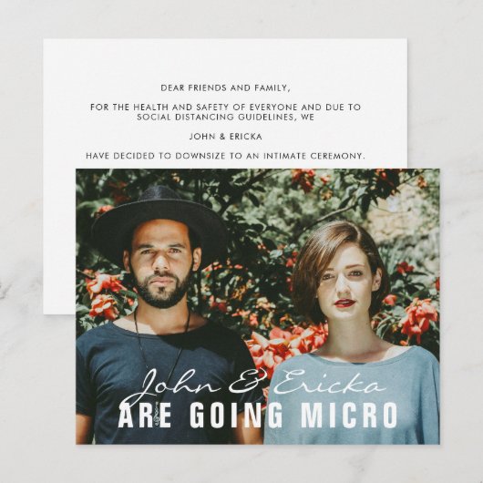 Ankündigung moderner Foto Micro Wedding (Vorne/Hinten)