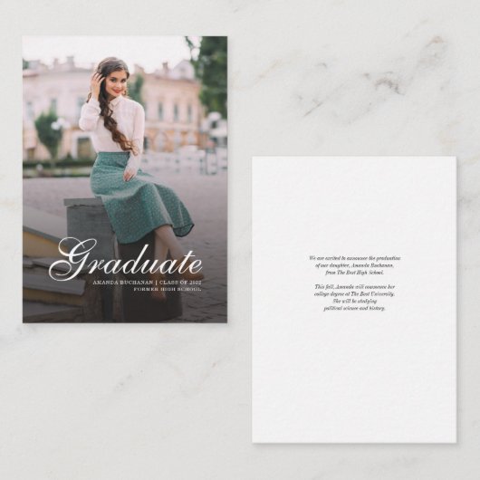 Ankündigung moderner Foto Script Abschluss (Vorne/Hinten)