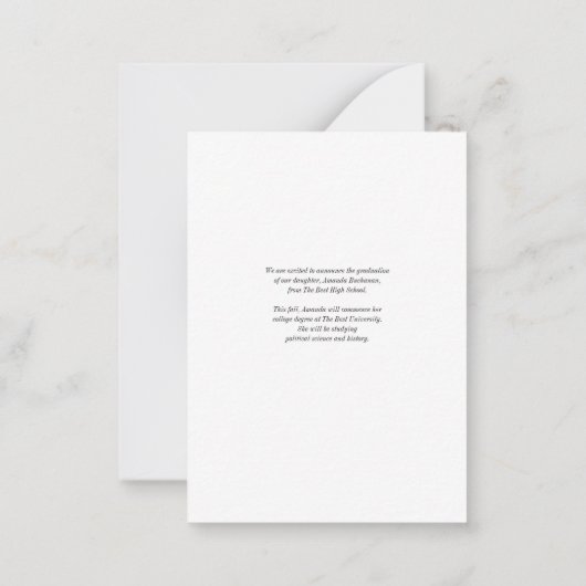 Ankündigung moderner Foto Script Abschluss (Rückseite)