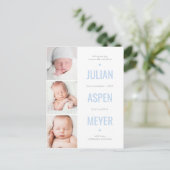 Ankündigung moderner Grid Editable Farbe Postkarte (Stehend Vorderseite)