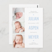 Ankündigung moderner Grid Editable Farbe Postkarte (Vorne/Hinten)