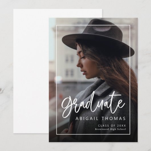 Ankündigung moderner handgeschriebener Abschlüsse (Vorne/Hinten)