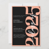 Ankündigung moderner Peach Typografy Abschluss (Vorderseite)