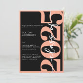 Ankündigung moderner Peach Typografy Abschluss (Stehend Vorderseite)