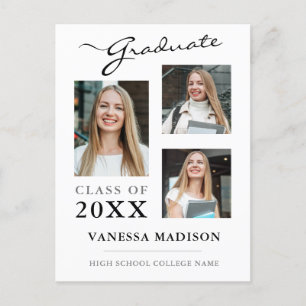 Ankündigung moderner Skripte White Graduate Postkarte