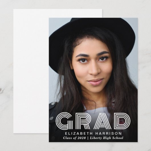 Ankündigung moderner Typografie-Foto-Abschluss (Vorne/Hinten)