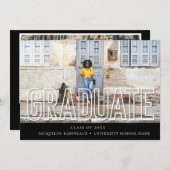 Ankündigung moderner Typografie-Graduate-Foto (Vorne/Hinten)
