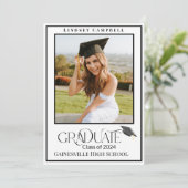 Ankündigung moderner Typografie-Graduate-Foto (Stehend Vorderseite)