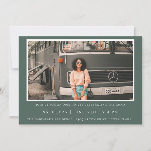 Ankündigung moderner Typografie-Graduate-Foto (Rückseite)