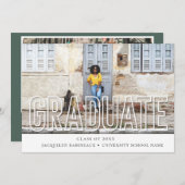 Ankündigung moderner Typografie-Graduate-Foto (Vorne/Hinten)