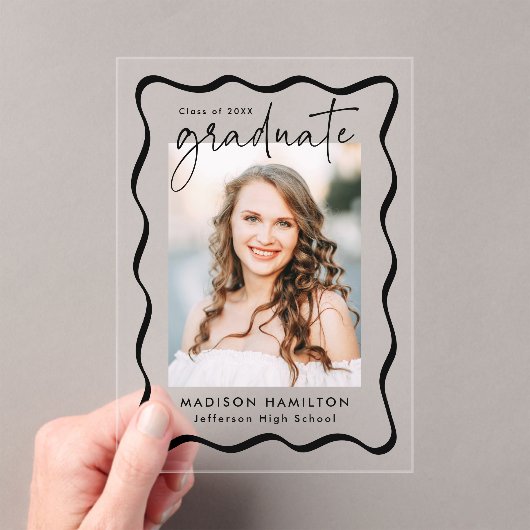 Ankündigung moderner Wavy Frame Acryl-Abschluss (Insitu (Handheld))