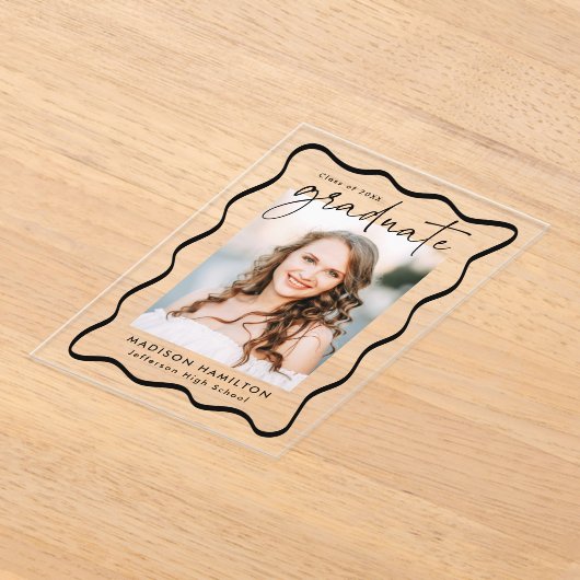 Ankündigung moderner Wavy Frame Acryl-Abschluss (Ablage )