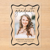 Ankündigung moderner Wavy Frame Acryl-Abschluss (Vorderseite)