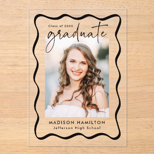 Ankündigung moderner Wavy Frame Acryl-Abschluss (Vorderseite)