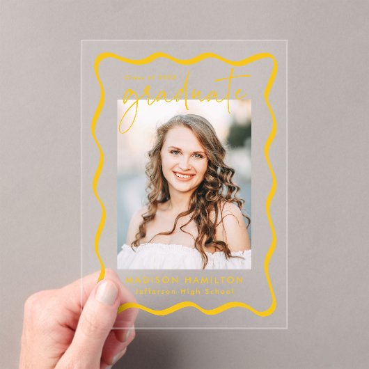 Ankündigung moderner Wavy Frame Acryl-Abschluss (Insitu (Handheld))