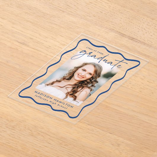 Ankündigung moderner Wavy Frame Acryl-Abschluss (Ablage )