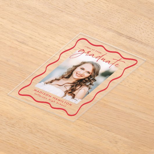 Ankündigung moderner Wavy Frame Acryl-Abschluss (Ablage )