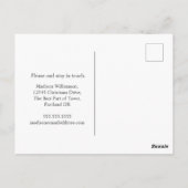 Ankündigung | Neue Zuhause für Feiertage Postkarte (Rückseite)