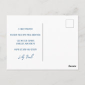 ANKÜNDIGUNG NEUER Zuhause-Adressbuchansicht Postkarte (Rückseite)