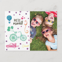 Ankündigung niedlicher Bewegung Postkarten mit Fot