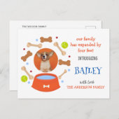 Ankündigung niedlicher Hunde Adoption Foto Postkarte (Vorne/Hinten)