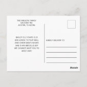 Ankündigung niedlicher Hunde Adoption Foto Postkarte (Rückseite)