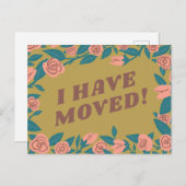 ANKÜNDIGUNG Niedlicher rosa Rosenrahmen Postkarte (Vorne/Hinten)