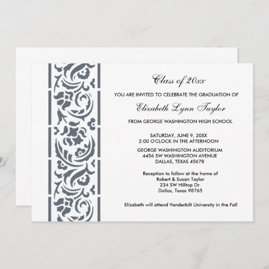 Ankündigung oder Einladung des Blue Edge Abschluss (Vorne/Hinten)