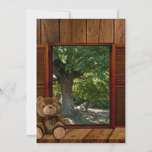 Ankündigung oder Einladung rustikaler Kindersterbl (Rückseite)