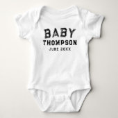 Ankündigung personalisierter Nachname oder Vorname Baby Strampler (Vorderseite)