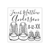 Ankündigung personalisierter neuer Babyschuhe Gummistempel (Prägung)