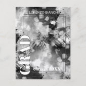 Ankündigung Schwarz-weißer Abstrakter Abschluss Postkarte (Vorderseite)