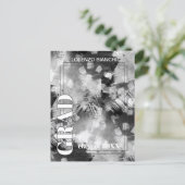 Ankündigung Schwarz-weißer Abstrakter Abschluss Postkarte (Stehend Vorderseite)